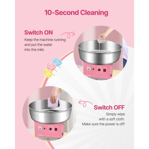 Electric Cotton Candy Machine 1000W Commercial Candy Floss Maker with 205