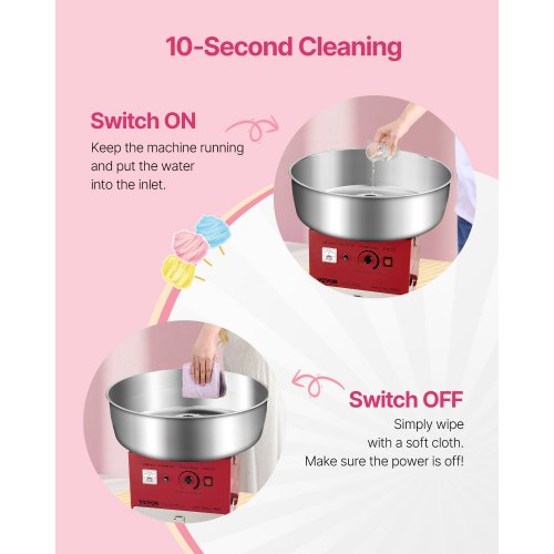 Electric Cotton Candy Machine 1000W Commercial Candy Floss Maker with 205