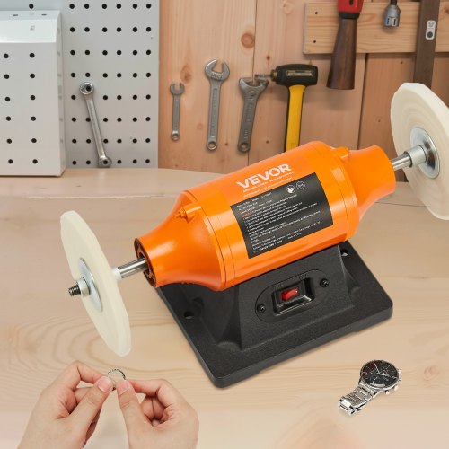 12HP Bench Buffer Polisher 6inch Bench Polishing Buffing Machine 3450RPM
