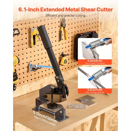 Sheet Metal Shear 6 in Manual Hand Plate Shear Heavy Duty Mounting Type
