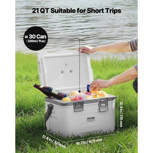 Portable Cooler 21 QT Hard Cooler with Ice Retention HeavyDuty Handles