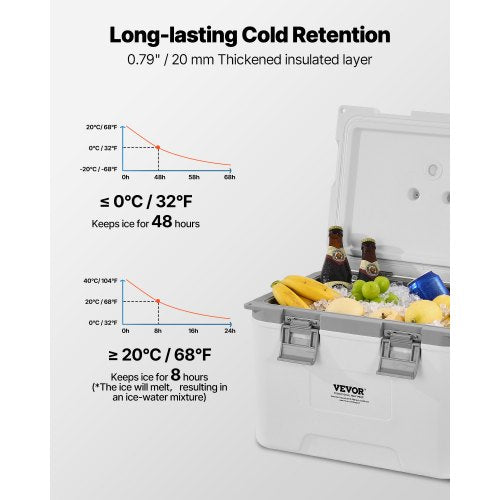 Portable Cooler 21 QT Hard Cooler with Ice Retention HeavyDuty Handles