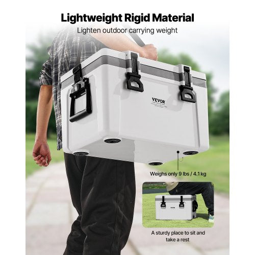 Portable Cooler 26 QT Hard Cooler with Ice Retention HeavyDuty Handles