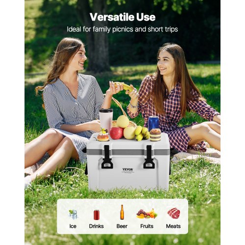 Portable Cooler 26 QT Hard Cooler with Ice Retention HeavyDuty Handles