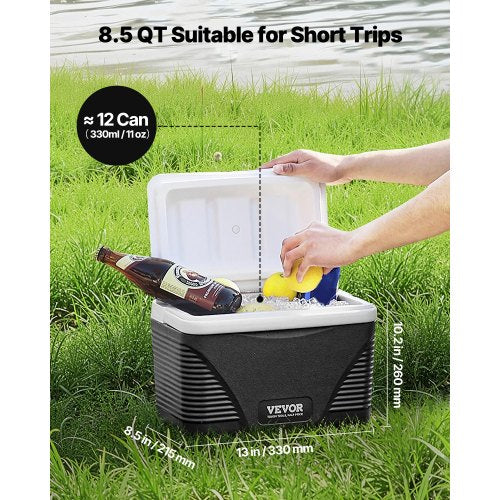 Portable Cooler 8.5 QT Hard Cooler with Ice Retention and Heavy Duty