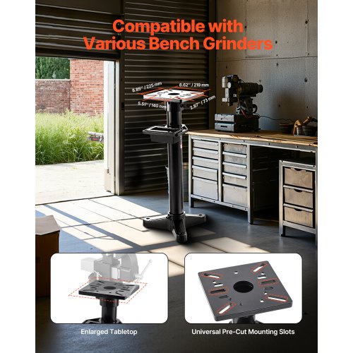 Bench Grinder Stand HeavyDuty Bench Grinder and Vise Floor Pedestal with 106