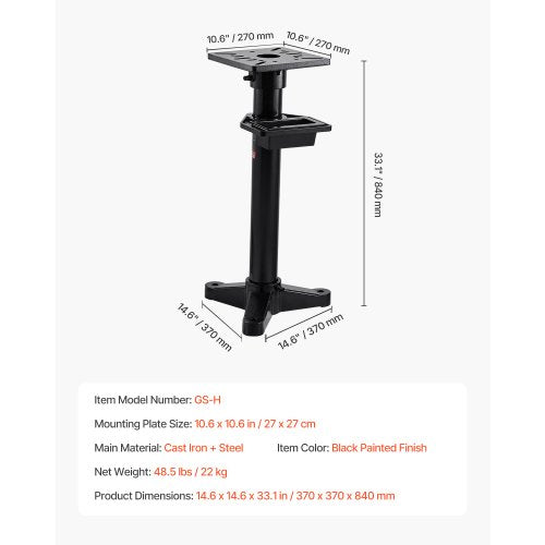 Bench Grinder Stand HeavyDuty Bench Grinder and Vise Floor Pedestal with 106