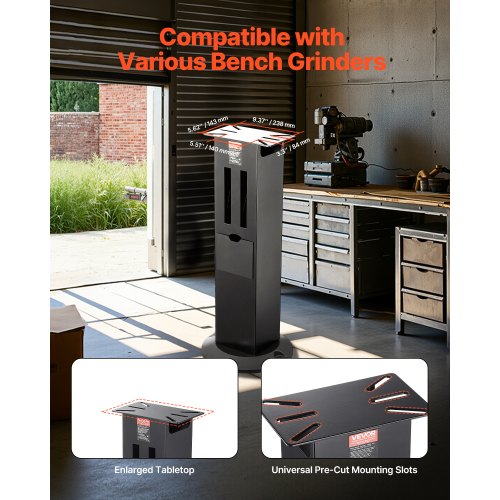 Bench Grinder Stand HeavyDuty Bench Grinder and Vise Floor Pedestal with 11