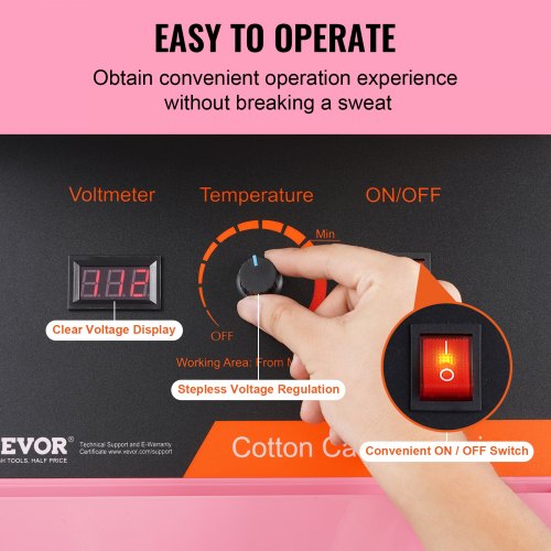 Electric Cotton Candy Machine 1000W Candy Floss Maker Commercial Cotton