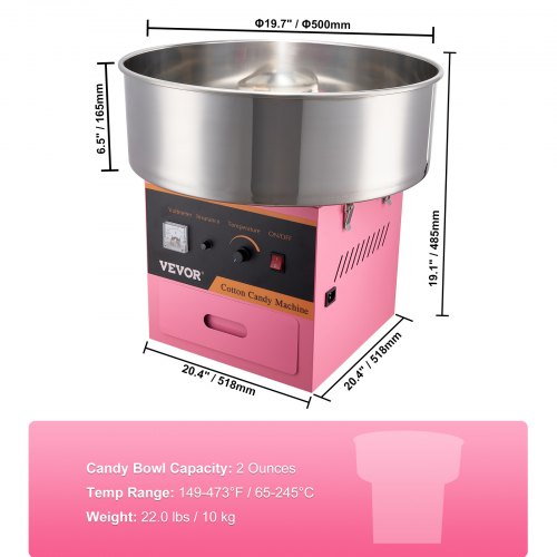 Electric Cotton Candy Machine 1000W Candy Floss Maker Commercial Cotton