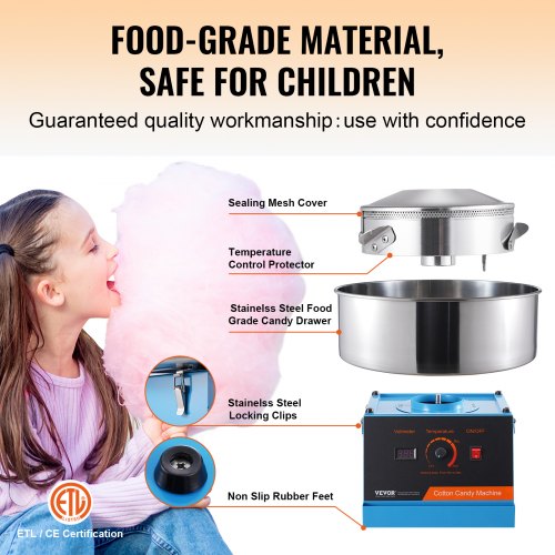 Electric Cotton Candy Machine 1000W Candy Floss Maker Commercial Cotton 2