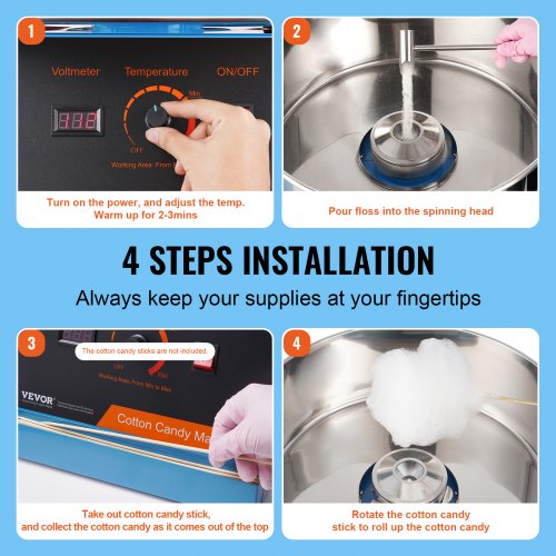 Electric Cotton Candy Machine 1000W Candy Floss Maker Commercial Cotton 2