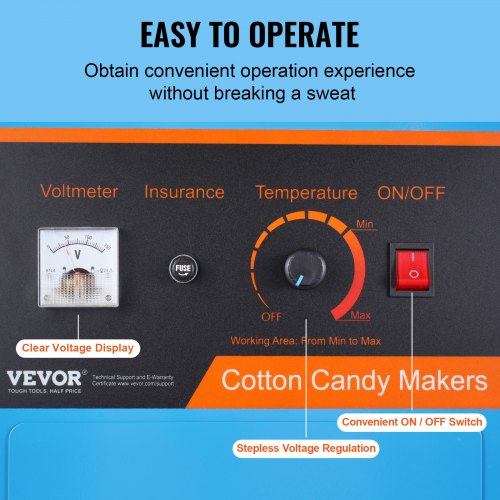 Electric Cotton Candy Machine 1000W Candy Floss Maker Commercial Cotton