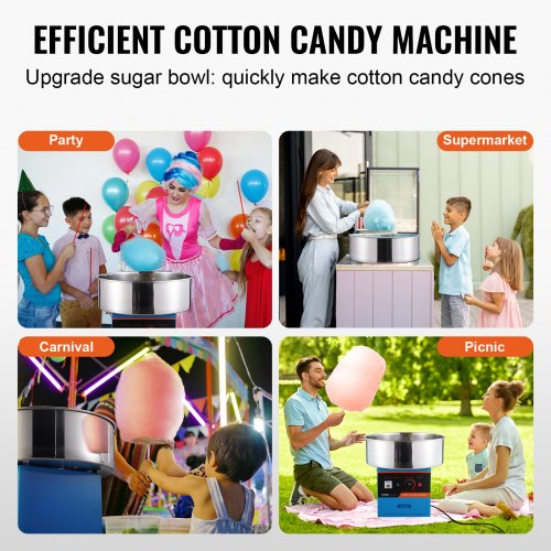 Electric Cotton Candy Machine 1000W Candy Floss Maker Commercial Cotton