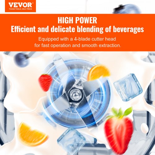 Professional Blender Commercial Countertop Blenders 68 oz Plastic Jar