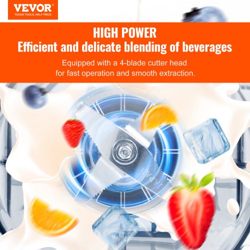 Professional Blender with Shield Commercial Countertop Blenders 68 oz