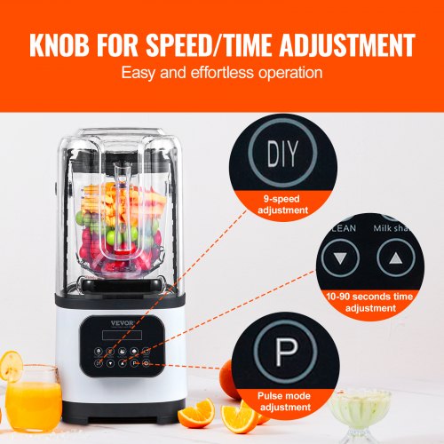 Professional Blender with Shield Commercial Countertop Blenders 68 oz