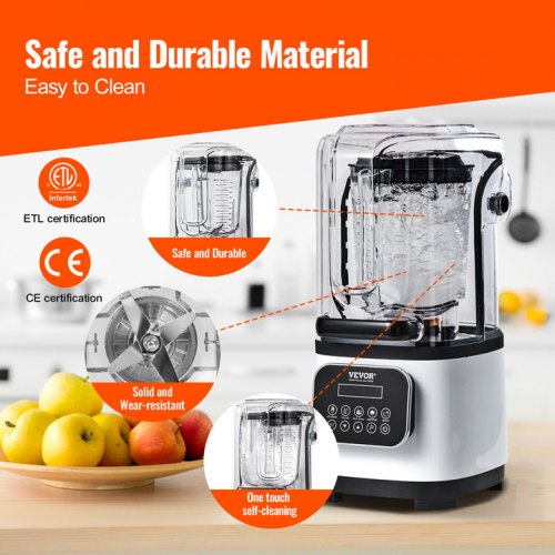 Professional Blender with Shield Commercial Countertop Blenders 68 oz