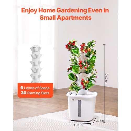 Hydroponic Growing System 30 Pods Vertical 6 Tiers Hydroponic Tower Home