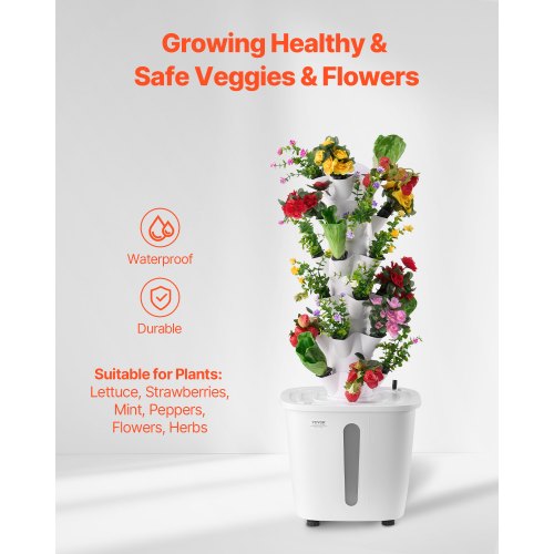 Hydroponic Growing System 30 Pods Vertical 6 Tiers Hydroponic Tower Home