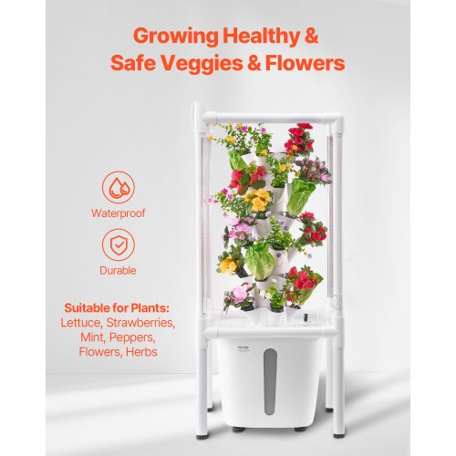 Hydroponic Growing System with Grow Light 30 Pods Vertical 6 Tiers