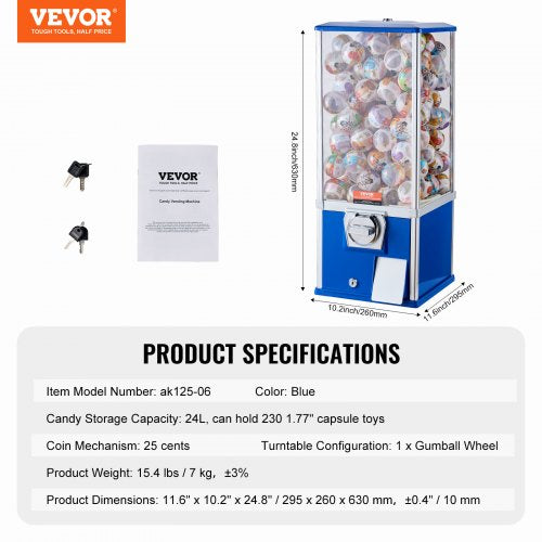 Gumball Machine for Kids 25 Height Home Vending Machine PS Bouncy Balls