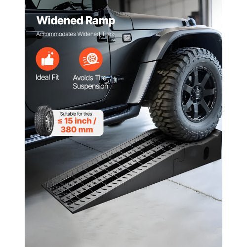 Car Ramps 2 Pcs 13000 Lbs Gvw Capacity 6.3 In Lift Height Portable High Profile
