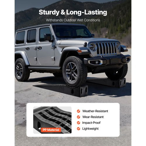 Car Ramps 2 Pcs 13000 Lbs Gvw Capacity 6.3 In Lift Height Portable High Profile