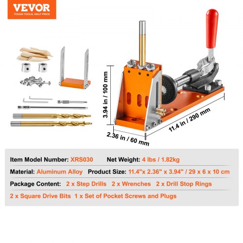 30 Pcs Pocket Hole Jig Kit Adjustable Easy to Use Pocket Hole Jig System