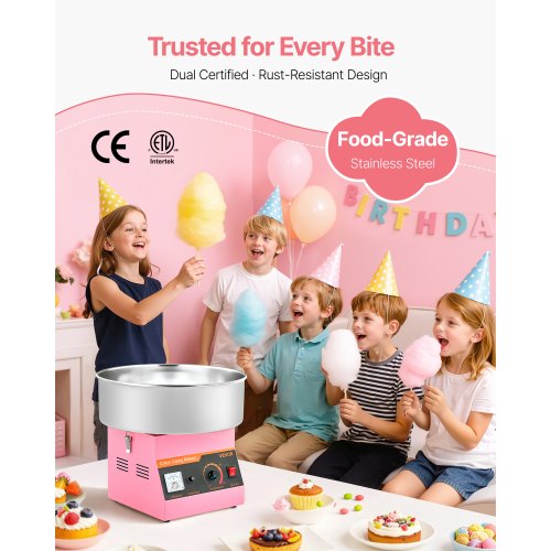 Cotton Candy Machine Commercial 1000W Electric Candy Floss Maker Easy Use