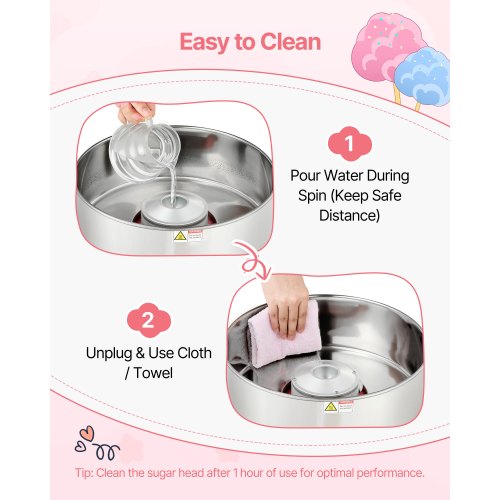 Cotton Candy Machine Commercial 1000W Electric Candy Floss Maker Easy Use 1