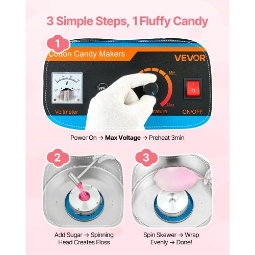 Cotton Candy Machine Commercial 1000W Electric Candy Floss Maker Easy Use 2