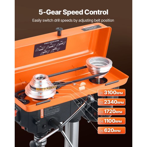 8 in Benchtop Drill Press 25A Induction Motor Tabletop Drilling Machine