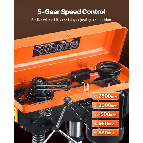 10 in Benchtop Drill Press 62A Induction Motor Tabletop Drilling Machine