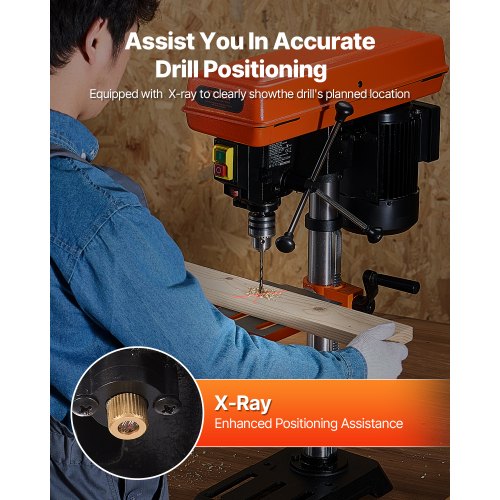 10 in Benchtop Drill Press 62A Induction Motor Tabletop Drilling Machine