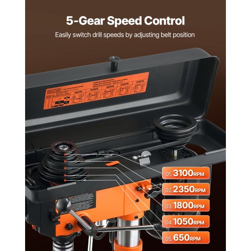 Benchtop Drill Press 3.2 Amp 5Speed Adjustable Drill Press