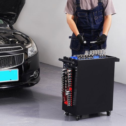 Portable Socket Organizer Tray 2PCS Metric SAE Socket Organizer Set Hold
