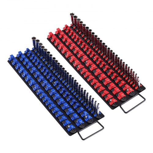 Portable Socket Organizer Tray 2PCS Metric SAE Socket Organizer Set Hold
