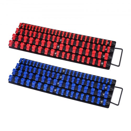 Portable Socket Organizer Tray 2PCS Metric SAE Socket Organizer Set Hold
