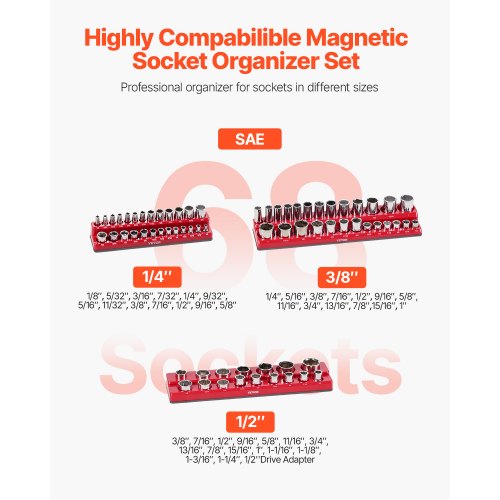 Magnetic Socket Organizer Set 3PCS Magnetic Socket Holder 14 38
