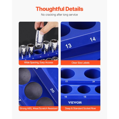 Magnetic Socket Organizer Set 4PCS Magnetic Socket Holder 14 38