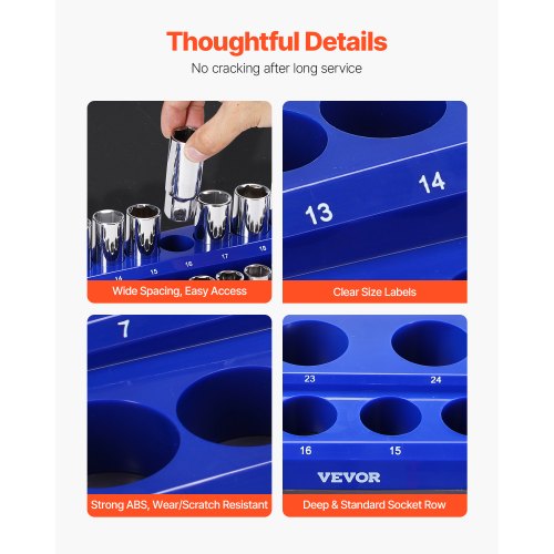 Magnetic Socket Organizer Set 6PCS Socket Holder 14 38 12