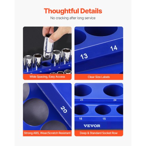 Magnetic Socket Organizer Set 8PCS Socket Holder 14 38 12