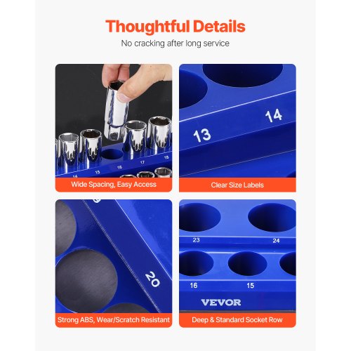 Magnetic Socket Organizer Set 3PCS Magnetic Socket Holder 14 38