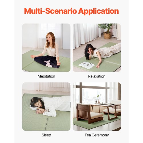 Japanese Tatami Mat Queen Size Foldable Japanese Tatami Mattress Natural