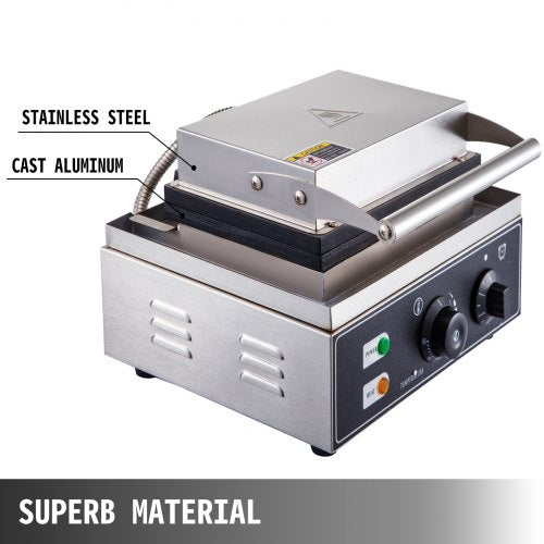 110V Commercial Waffle Donut Machine 6 Holes DoubleSided Heating 50300