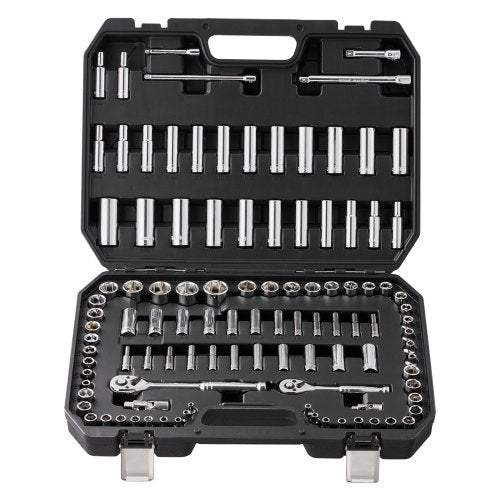 Socket Set 14 and 38 Drive Socket and Ratchet Set 6Point Socket