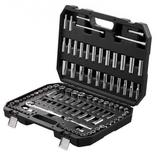 Socket Set 14 and 38 Drive Socket and Ratchet Set 6Point Socket