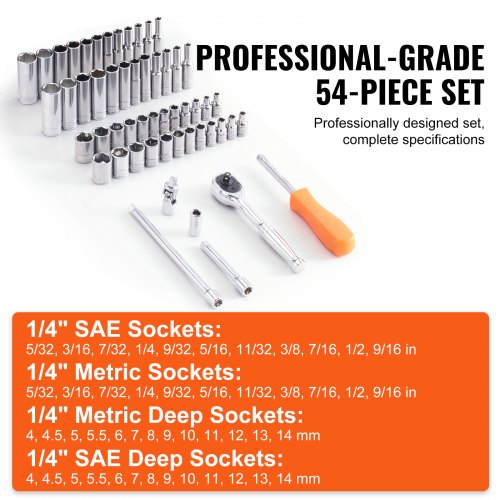 Socket Set 14 Inch Drive Socket and Ratchet Set 6Point Socket Opening