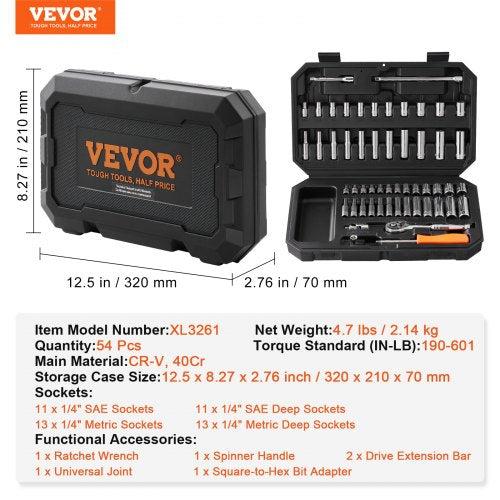 Socket Set 14 Inch Drive Socket and Ratchet Set 6Point Socket Opening